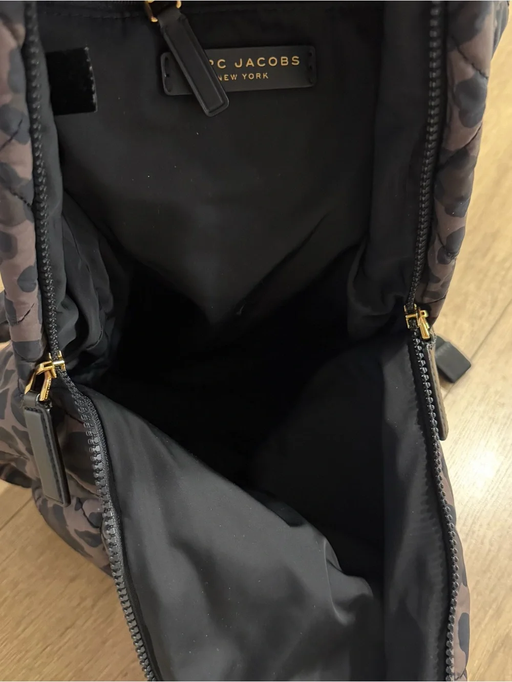 Marc Jacobs Quilted Leopard-Print small Backpack in Brown and Black